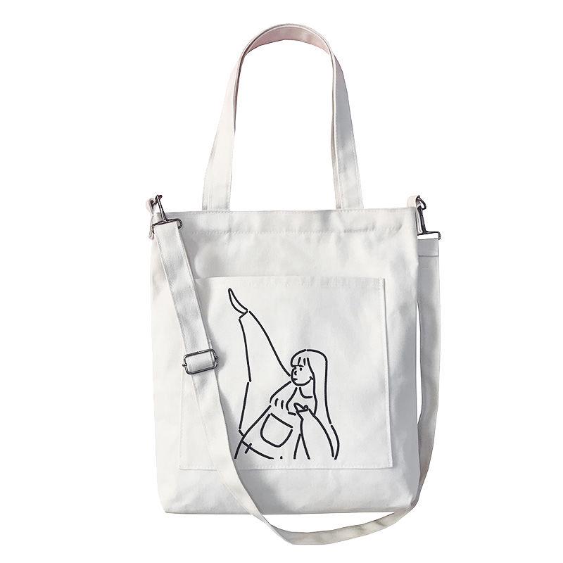 Canvas Bag Girl Student Slanting Japanese Origin Simple Single Shoulder Bag Hundred Handbags