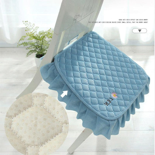 Chair Cushion Plush Chair Cushion Thickened Restaurant Soft Chair Cushion Non-slip Tape Straps Simple Modern Style Easy To Clean