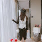 Autumn/winter Knitted Sweater Dress Mid-length Fashion Casual Jacket Simple Style Women's Sweater Dress