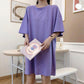 Nightdress Women's Mid-length Short-sleeved Solid Color Loose Casual Style Pajamas Are White and Can Be Worn Outside As Home Clothes