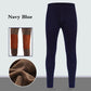 Men Winter Autumn Plus Velvet Thicken Warm Pants Tight Male High Elasticity Wearable Comfortable Soft Lining Patch Knee Pads Windproof Double Warmth