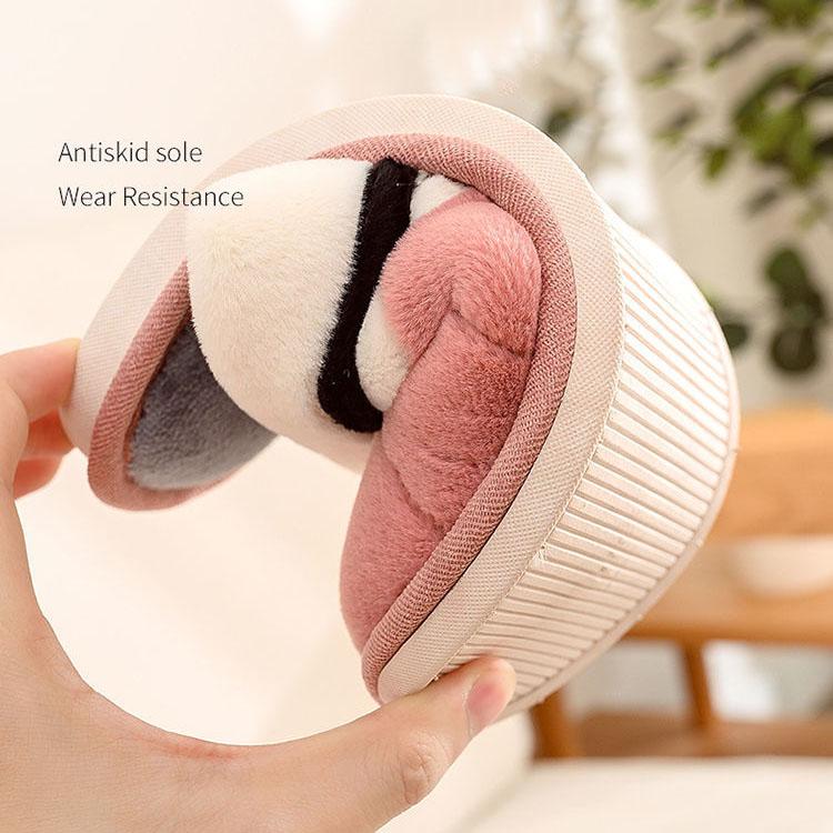 Women's Winter Warm Plush Indoor Cotton Slippers Home Household Non Slip Soft Flat Fur Slippers