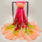 Flower Wrap Shawl Silk Imitation Satin 200*140cm Women Elegant Scarf  All-match Headscarf Sunscreen Gauze Shawl