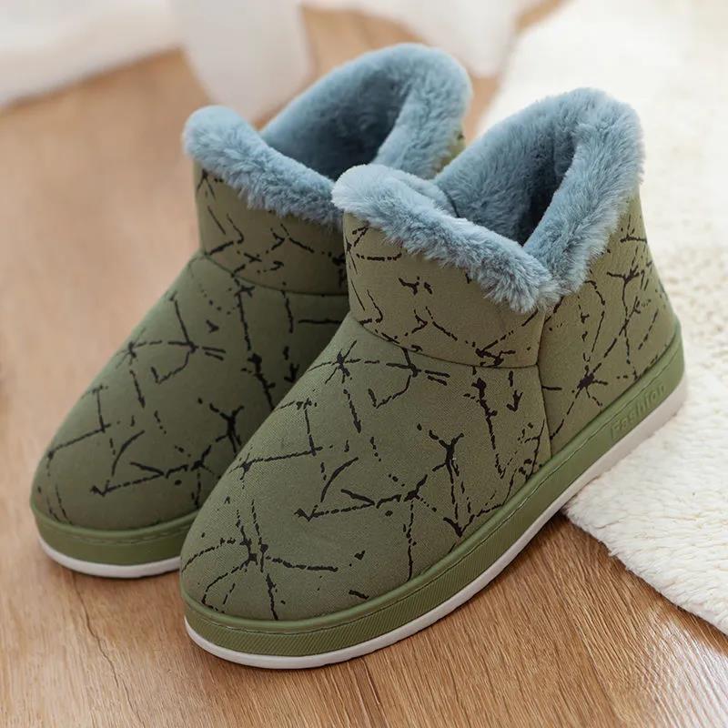 Winter Thick Men's and Women's Cotton Shoes Warm and Comfortable Non-slip Flat Shoes