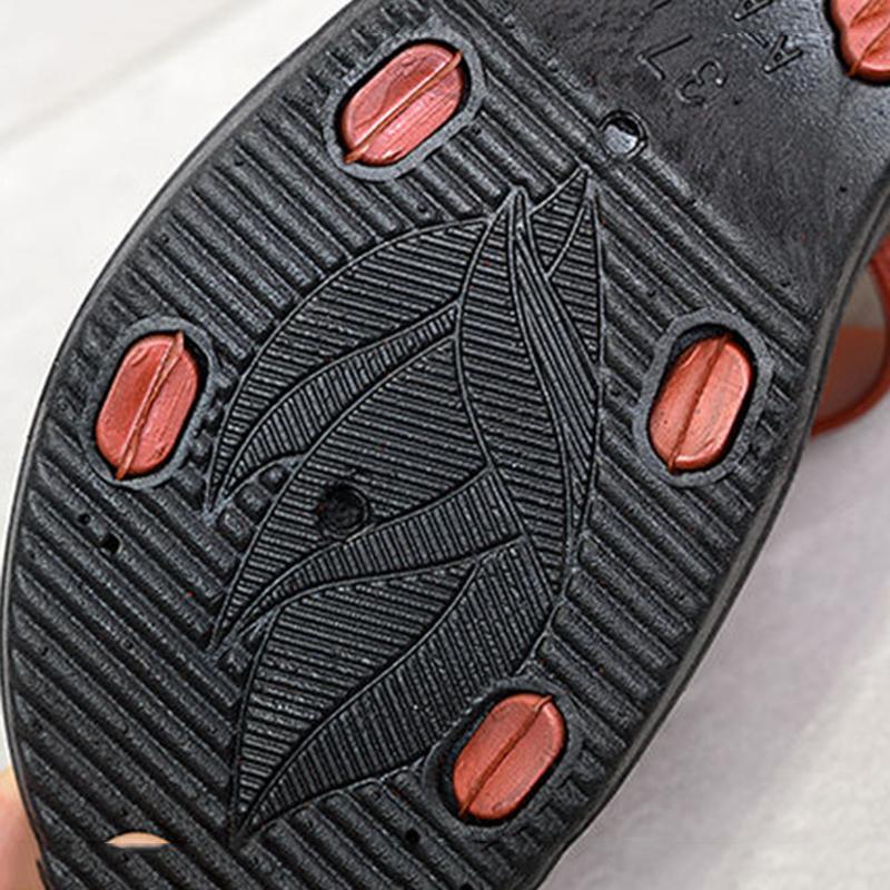 Thick Bottom Wedge Heel Sandals and Slippers Women's Outer Wear Non-slip Soft Sole Slippers Ladies Faux Oxford Leather Sandals and Slippers