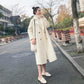 Hepburn Style Woolen Coat Women's Mid-length Korean Style Loose Woolen Coat Plus Cotton Thick Autumn and Winter Woolen Coat