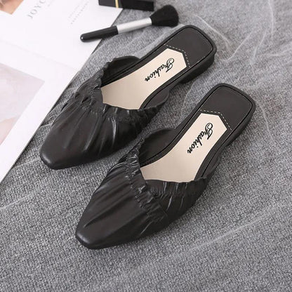 Summer Women's Slippers Flat Bottom Non-slip Outer Wear Slippers Pointed Toe Thick Heel Women's Shoes