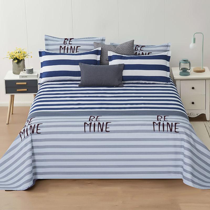 Three-piece Cotton Sheets Thick Single-piece Sheets Two Pillowcases Single Double Multi-specification Four Seasons Universal Washable