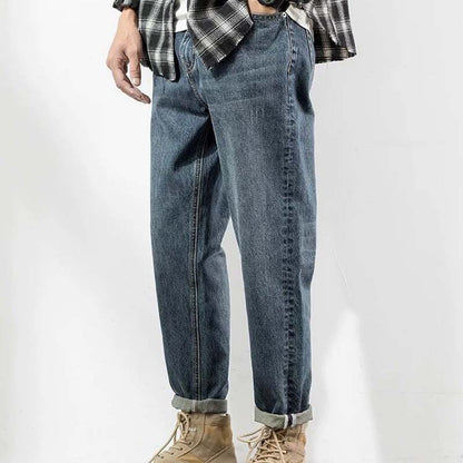 Jeans Spring and Autumn Trend Straight Loose Men's 2021 New Casual Trousers