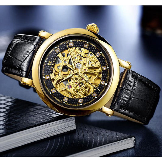 Automatic Mechanical Men Wristwatch Sport Male Clock Luxury Steel Skeleton Waterproof Man Watch