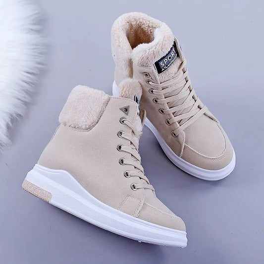 Snow Boots Women's New Winter Cotton Shoes Plus Velvet Thickened Bottom To Keep Warm Martin Boots Ins Mid-tube Ankle Boots
