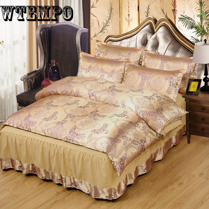 Jacquard Queen/King Size Duvet Cover Set Bedclothes bed sheet jacquard lace Bedding Sets