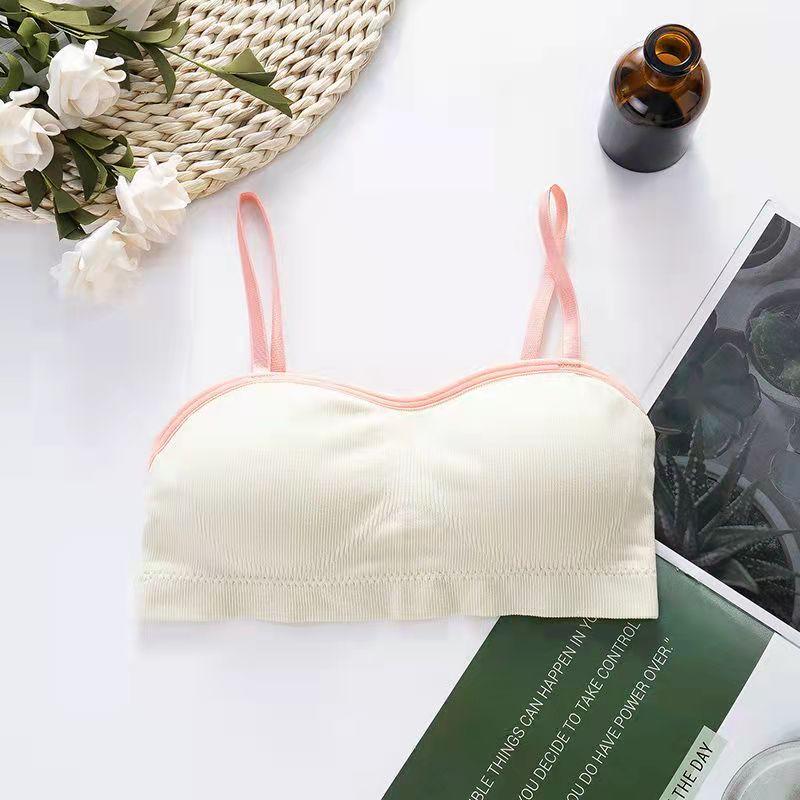 Korean Version Breast Wrapping and Rag Bra All Inclusive Gathering Without Steel Ring Thin Adjustable Solid Color Simple Bra