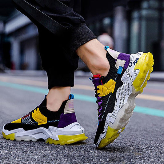 Fall Casual Men's Shoes Korean Style Trendy Sneakers All-match Flying Shoes for Students