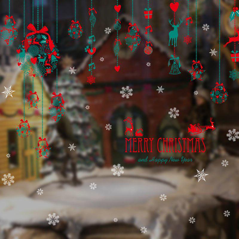 [sticker ]Christmas Ornaments Bells Reindeer Wall Stickers Bedroom Living Room Kitchen Door Wall Wi