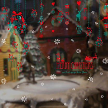[sticker ]Christmas Ornaments Bells Reindeer Wall Stickers Bedroom Living Room Kitchen Door Wall Wi
