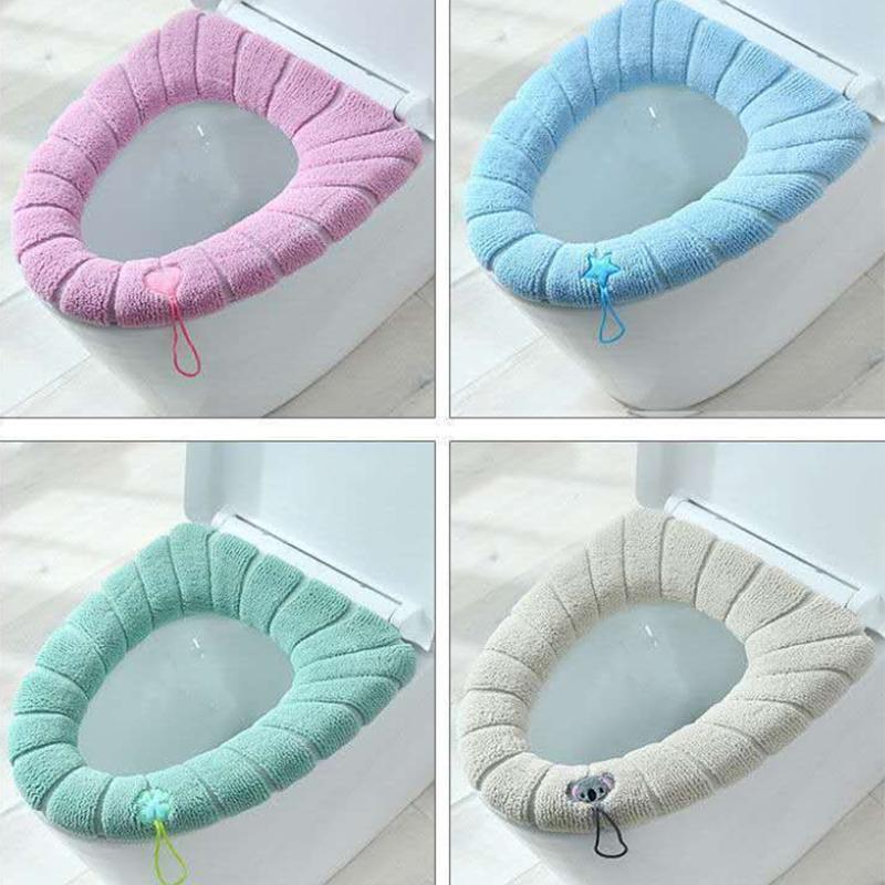 Two Pieces of Universal Toilet Seat Cushion Household Toilet Cover Cushion Thickened In Winter Toilet Cover Toilet Ring Cushion Washable