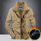 Men's Cotton Winter Thickened Plus Velvet Cotton Clothing Middle-aged Retro Casual Tooling Plus Size Lamb Wool Coat