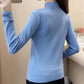 Pofulove Women Letter embroidered turtleneck sweater winter warm pullover knit bottoming jumper