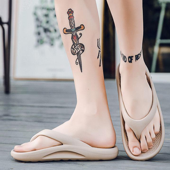 Couple's Spring Summer Slippers Household Soft Mute Flip Flops Non-slip Bathroom Large Size Deodorant Print Slippers