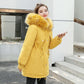 Women's Eiderdown Cotton Padded Jacket Winter Thick Hooded  Parka Coat  Drawstring Jacket Coat with Faux Fur Collar