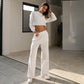 Women Elegant Solid Sets for Women Warm Hoodie Sweatshirts and Long Pant Fashion Two Piece Sets Ladies Sweatshirt Suits