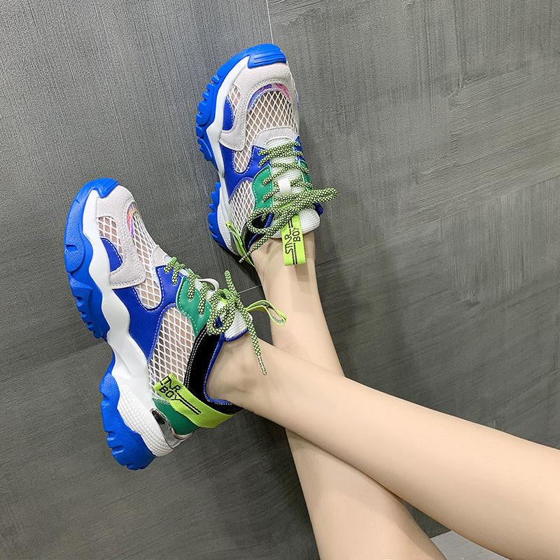 Women's Shoes Summer Mesh Breathable Casual All-match Color Sports Shoes Women's Light Running Shoes
