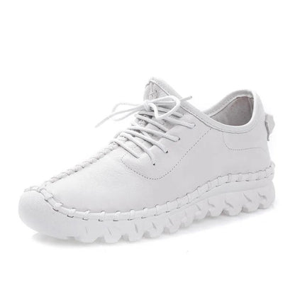 Cowhide Women's Shoes Spring and Autumn Sports Casual Shoes Leather Comfortable Flat Bottom Mother Shoes Soft Bottom All-match Four Seasons Shoes