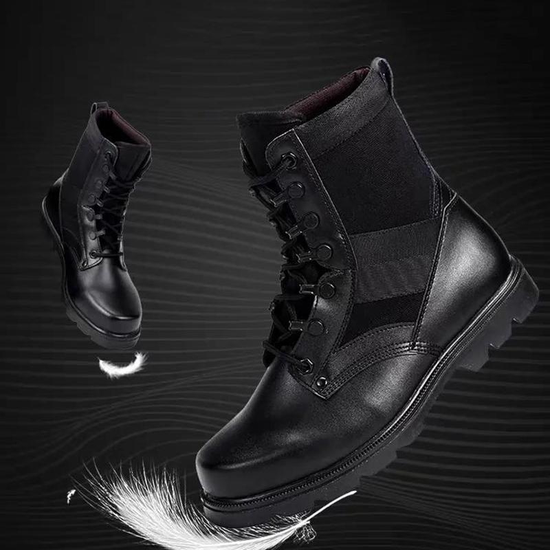 Men's Autumn and Winter Ultralight and Breathable Combat Boots High-top Martin Boots Men's Tooling Leather Boots Combat Training Boots