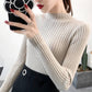 Half-high collar plus velvet thick knit bottoming shirt long-sleeved sweater female decoration shirt
