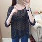 Women's Thin Hollow Knitted Sweater Three-quarter Sleeve Bottoming Shirt Loose Pullover Hollow Short-sleeved Sunscreen Top