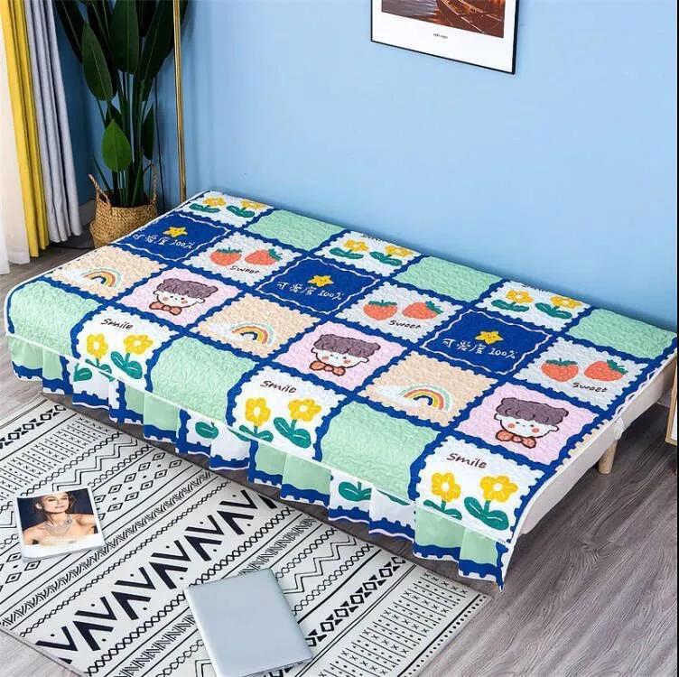 Simple Dual-use Armrestless Sofa Bed Cover Full Cover Foldable Sofa Cushion Four Seasons Universal Non-slip Sofa Cover