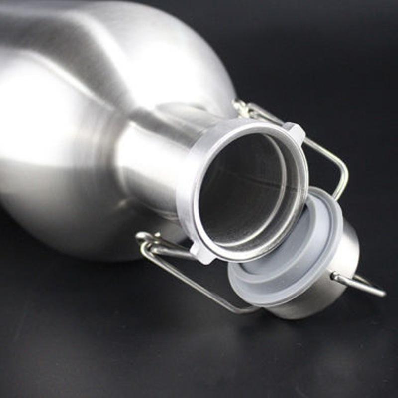 64oz Stainless Steel Beer Growler Swing Top Hip Flask Ultimate 1.9L Beer Bottle