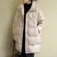 Mid-length Down Jacket Women Winter Korean Version of Loose Stand-up Collar Shiny Down Jacket Bread Suit Jacket
