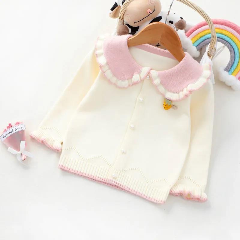 Girls Sweater Autumn and Winter New Sweater Baby Pullover Bottomed Shirt Children's Doll Collar Top
