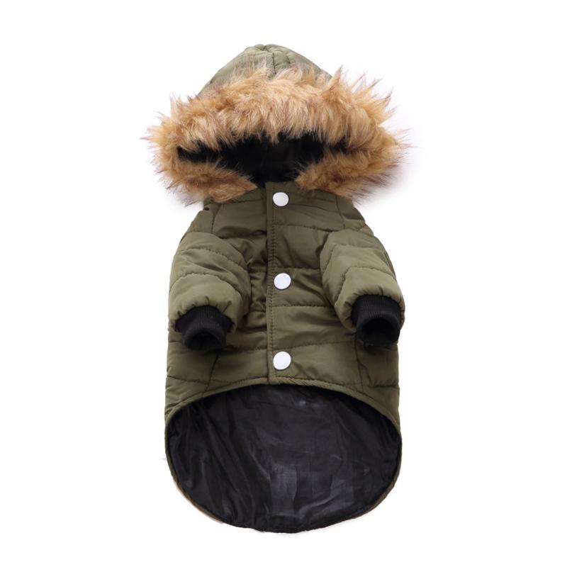 Winter Pet Dog Coats Jackets Hoodie Warm Clothes Fur Collar Small Dog Coats for Chihuahua French Bulldog Puppy Clothing Waterproof