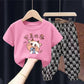 Summer Children's Short-sleeved Suit Boys' T-shirt Girls Middle and Small Children's Baby Cartoon Two-piece Suit