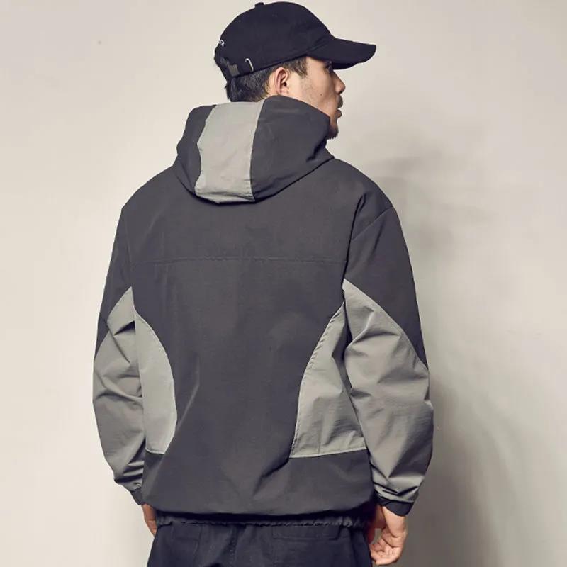 Spring and Autumn New Men's Working Jacket Color Hooded Underwear Loose Leisure Jacket