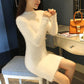 Autumn and winter wear long loose long-sleeved warm cashmere sweater turtleneck sweater female