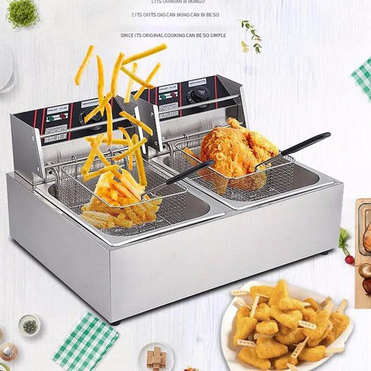 Commercial Large-capacity Stainless Steel Fryer You Tiao French Fries Household Electric Fryer Fried Chicken Skewers Machine