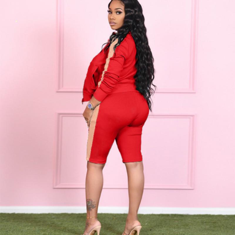Women Casual Sweatshirt Suit Tops Shorts Autumn Long Sleeve Pullover Loose Sweatshirts Coat Short Pants