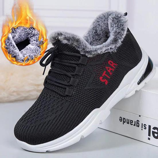Women's Winter Breathable Flat Cotton Shoes Female Plus Size Plush Thickened Soft Sole Anti Slip Cotton Shoes