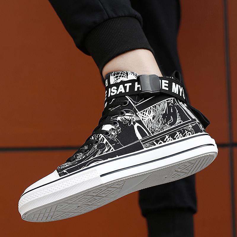 Unisex Shoes Canvas Shoes Lovers Shoes, Fashion Youth Casual Shoes High-top Scooter Shoes 35-44