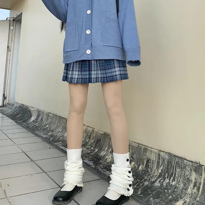 JK Stack of Children's Autumn and Winter Warm Calf Set Soft Sister Day Series Knitted White Spicy Girl Socks Set
