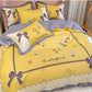 Naked Sleeping Sanded Four-piece Super Soft Korean Style Washed Cotton Bed Linen Quilt Cover Bedding