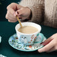 Nordic High-end Coffee Cup Net Red Coffee Cup Ins Afternoon Tea Tea Set with Spoon High Value Flower Tea Cup and Saucer Set