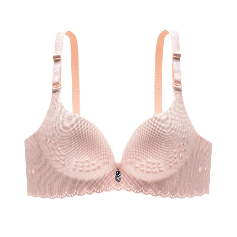 Lace-up Bra Summer Thin Section Seamless Breathable Bra Underwear Women's No Steel Ring Adjustable Push-up Bra