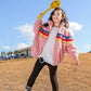 Girls' Jackets Autumn and Winter Clothes Lamb Wool Plus Velvet Thick Warm and Windproof Jacket