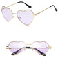 Heart Shaped sunglasses woman Lovely shades Sun Glasses for women candy color metal frame girl sungl