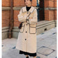 Puff Sleeve Woolen Coat Women Autumn and Winter Mid-length Loose and Thin Woolen Coat